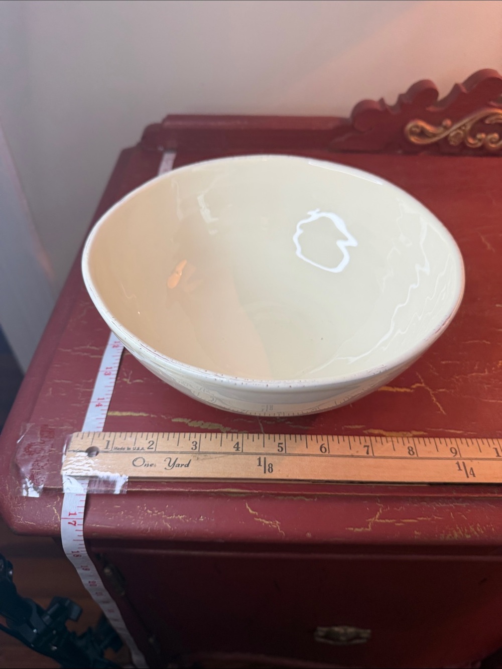 Vietri Lastra Cream Ceramic Serving Bowl